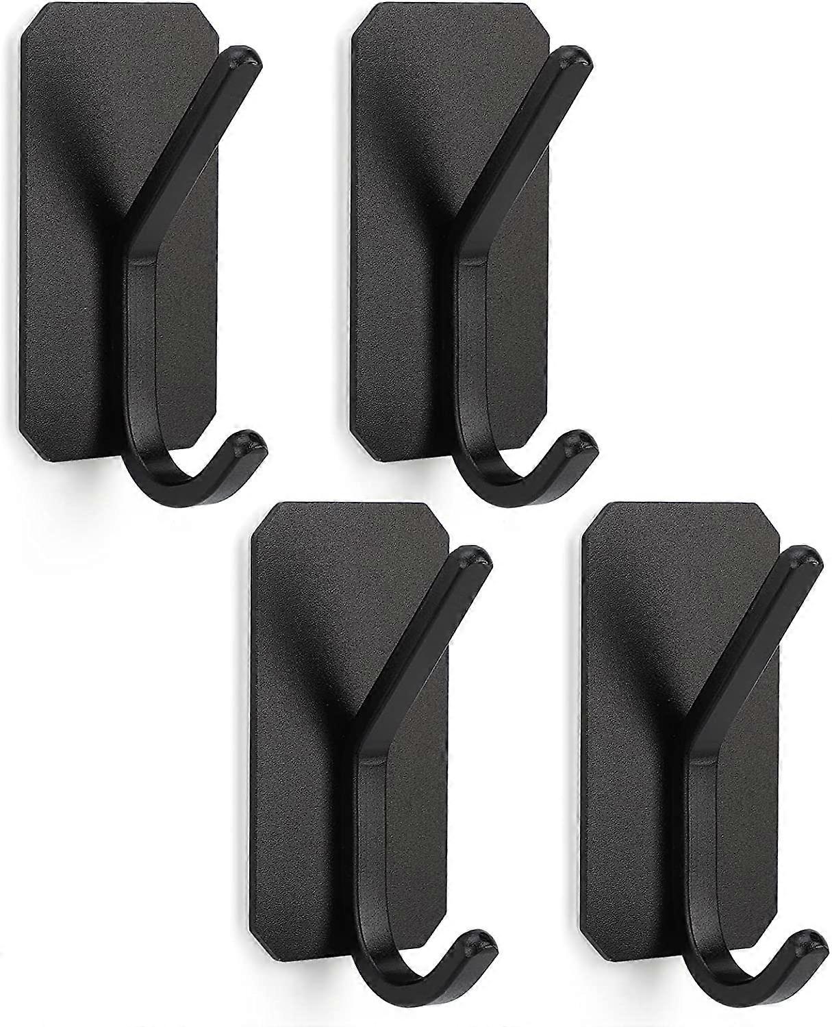 Self-adhesive hooks, 4 pieces wall hooks self-adhesive without drilling, bathroom towel holder 8*4.5cm
