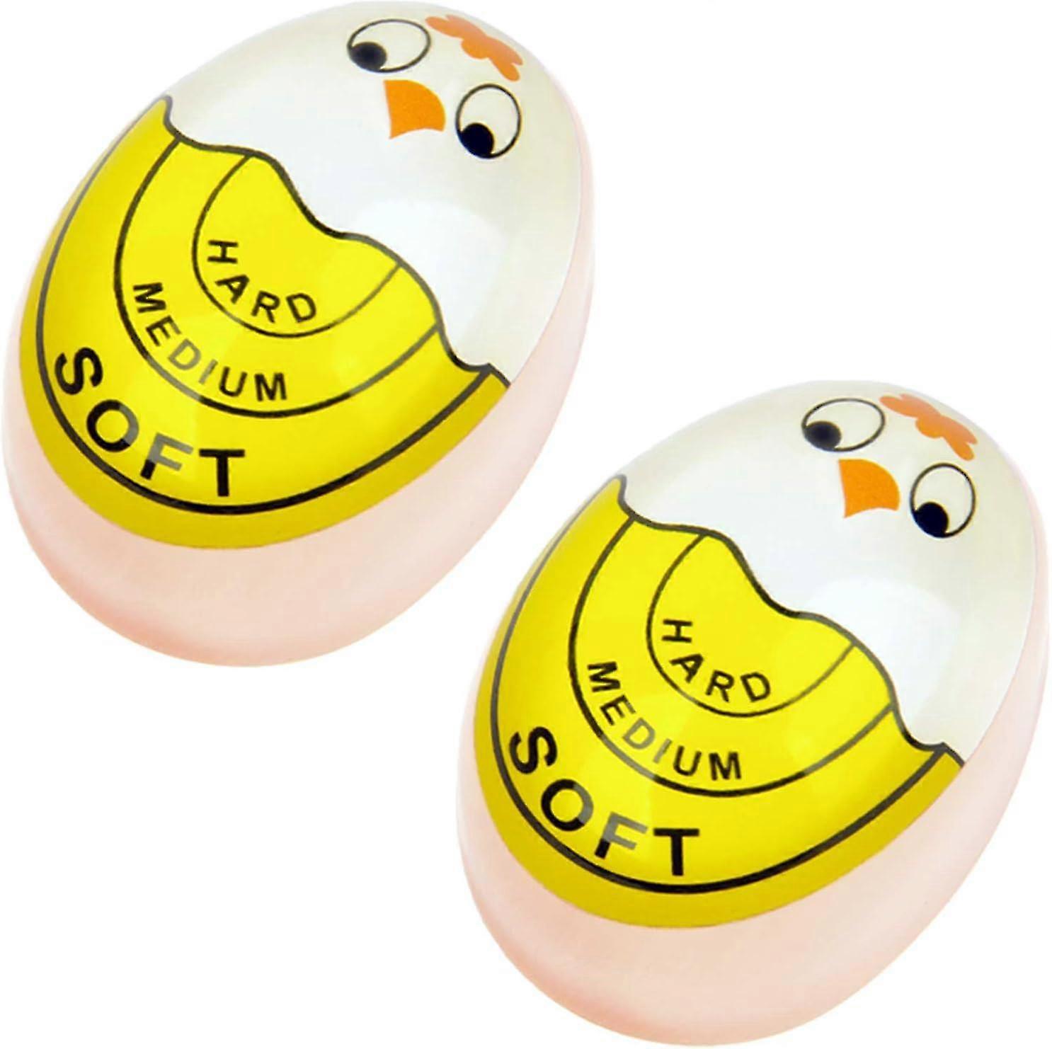 Egg Timer Sensitive Hard & Soft Boiled Color Changing Indicator Tells When Eggs Are Ready (yellow 2pcs)
