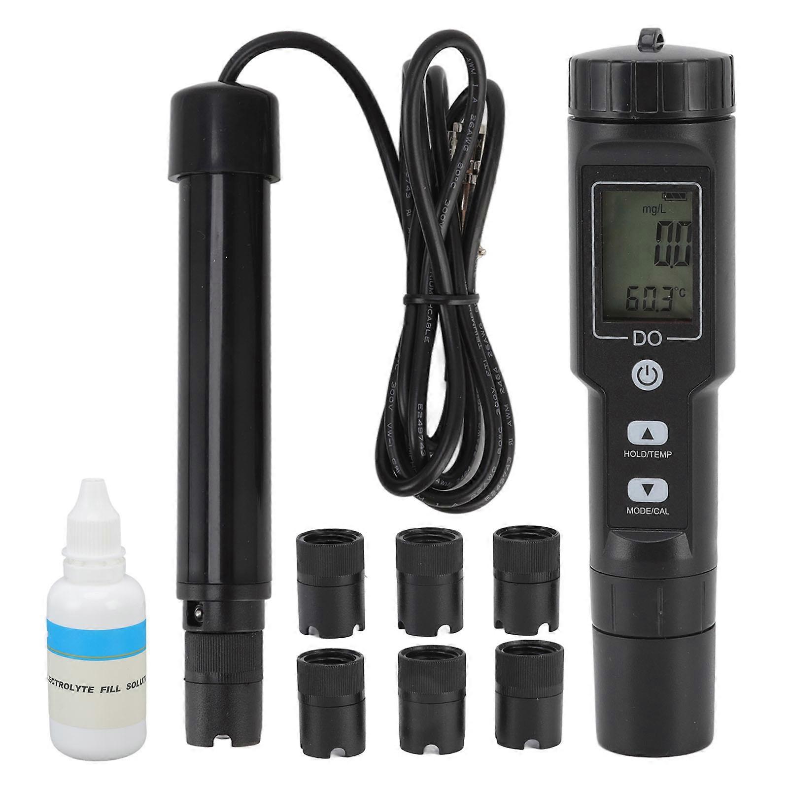 Dissolved Oxygen Meter Detachable Probe Digital Screen Display Dissolved Oxygen Sensor For Aquarium Experiment Research Without Backlit NO.4529