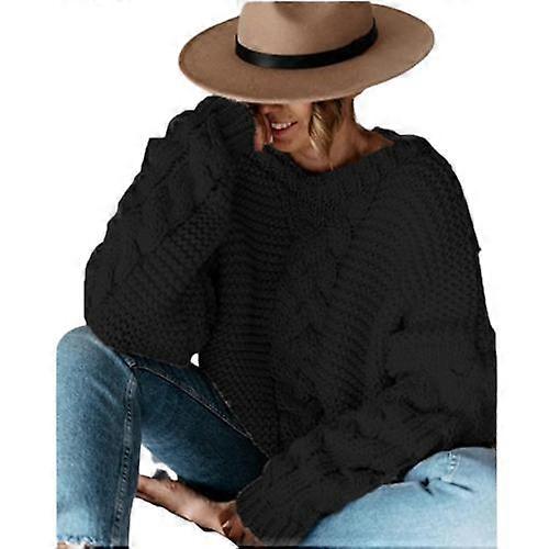 Donne Autunno E Inverno Tinta Unita Pullover V-scollo Twist Loose Sweater Maglione Casual