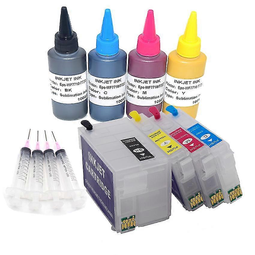 hg T252XL 27xl Refillable Ink Cartridge With Dye Sublimation Ink For Epson WF-7710 WF-7720 WF-7210 WF-7220 WF2750 WF3640 Printers