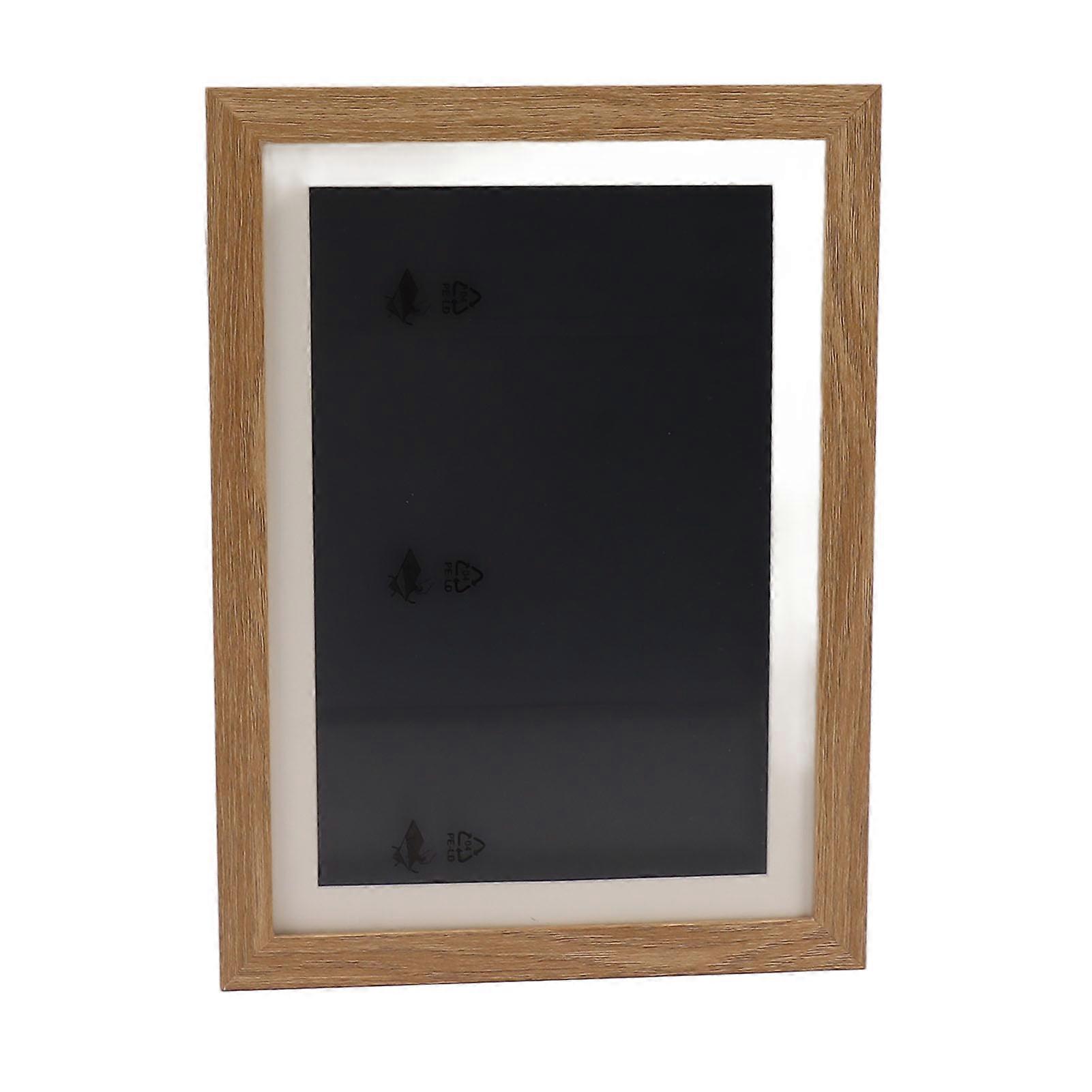 Kids Art Frame Density Board PS Magnetic Front Opening Changeable Artwork Display Frame Holds 50PCS Pictures for Crafts Drawing Schoolwork Brown