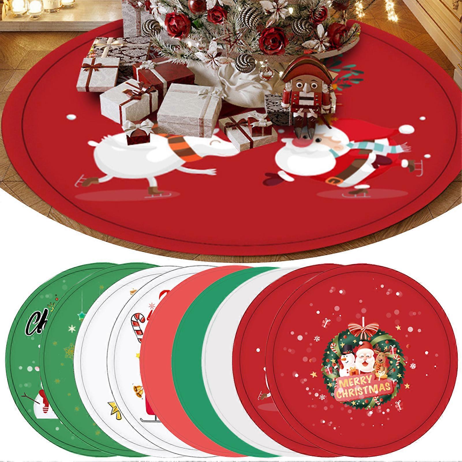 Round Tree Skirt for Holiday Decoration Waterproof Large Round Tree Mat Festival Supplies