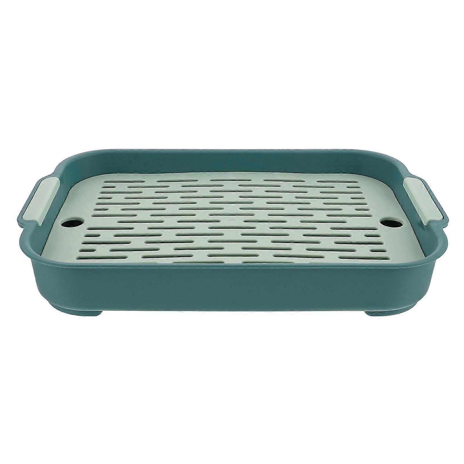 Rabbit Litter Box Rectangular Hamster Toilet Bunny Litter Box Rabbit Training Potty(Green