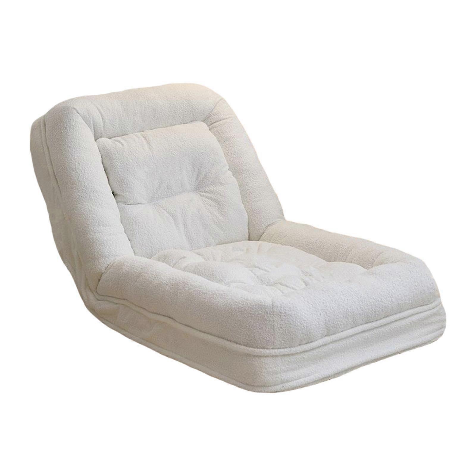 Floor Chair Minimalist Modern Single Lazy Sofa for Guest Room Home Apartment White