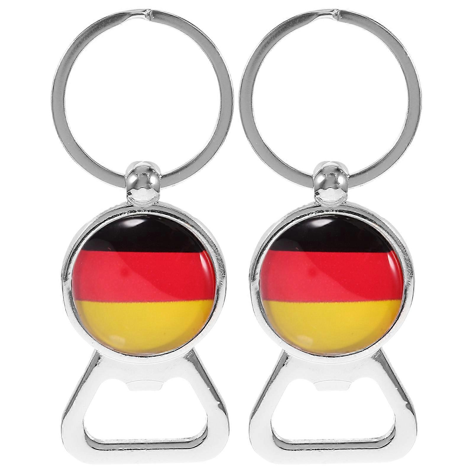 2pcs Beer Bottle Openers Manual Wine Bottle Opener Keychains Decorative National Flag Wine Bottle Openers(Germany Flag)