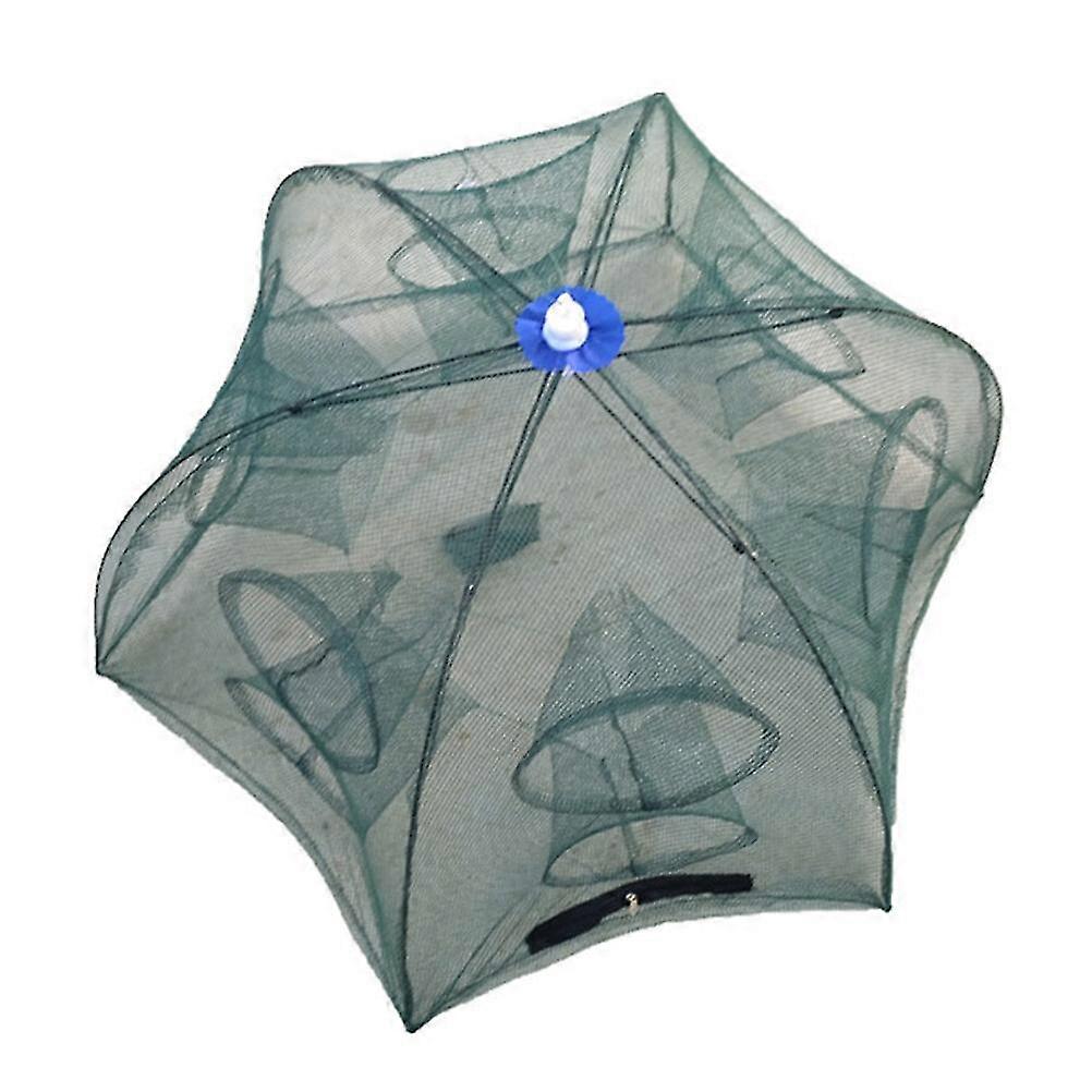 Foldable Crab Net Trap Cast Dip Cage Fishing Net For Fish Minnow Crawfish Shrimp Umbrella Design (twelve Entrance)
