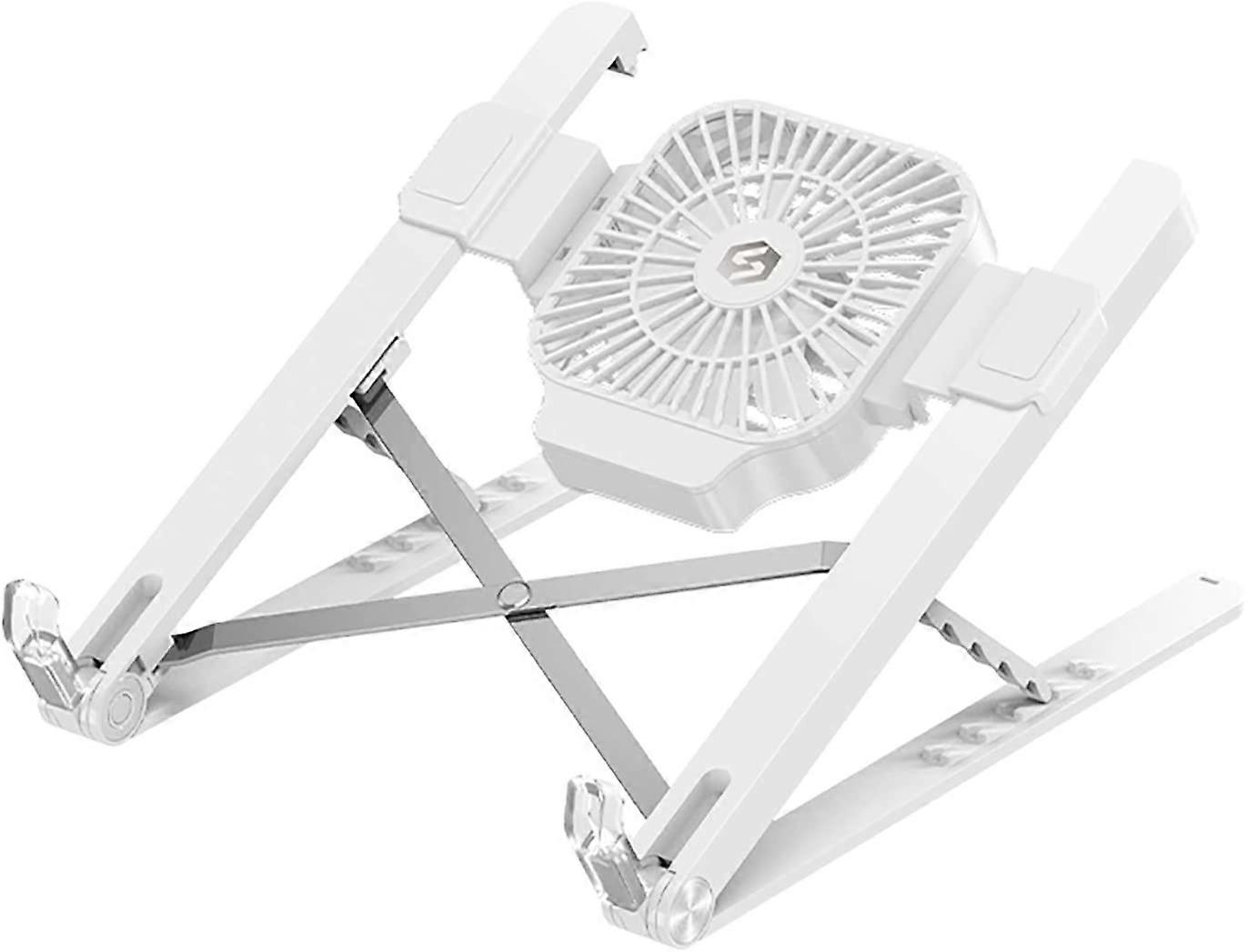 Laptop Stand with Fan, Laptop Holder Riser Computer Stand, Aluminum 5-Angles Adjustable Ventilated Cooling Notebook Stand Mount Compatible with 10-15.