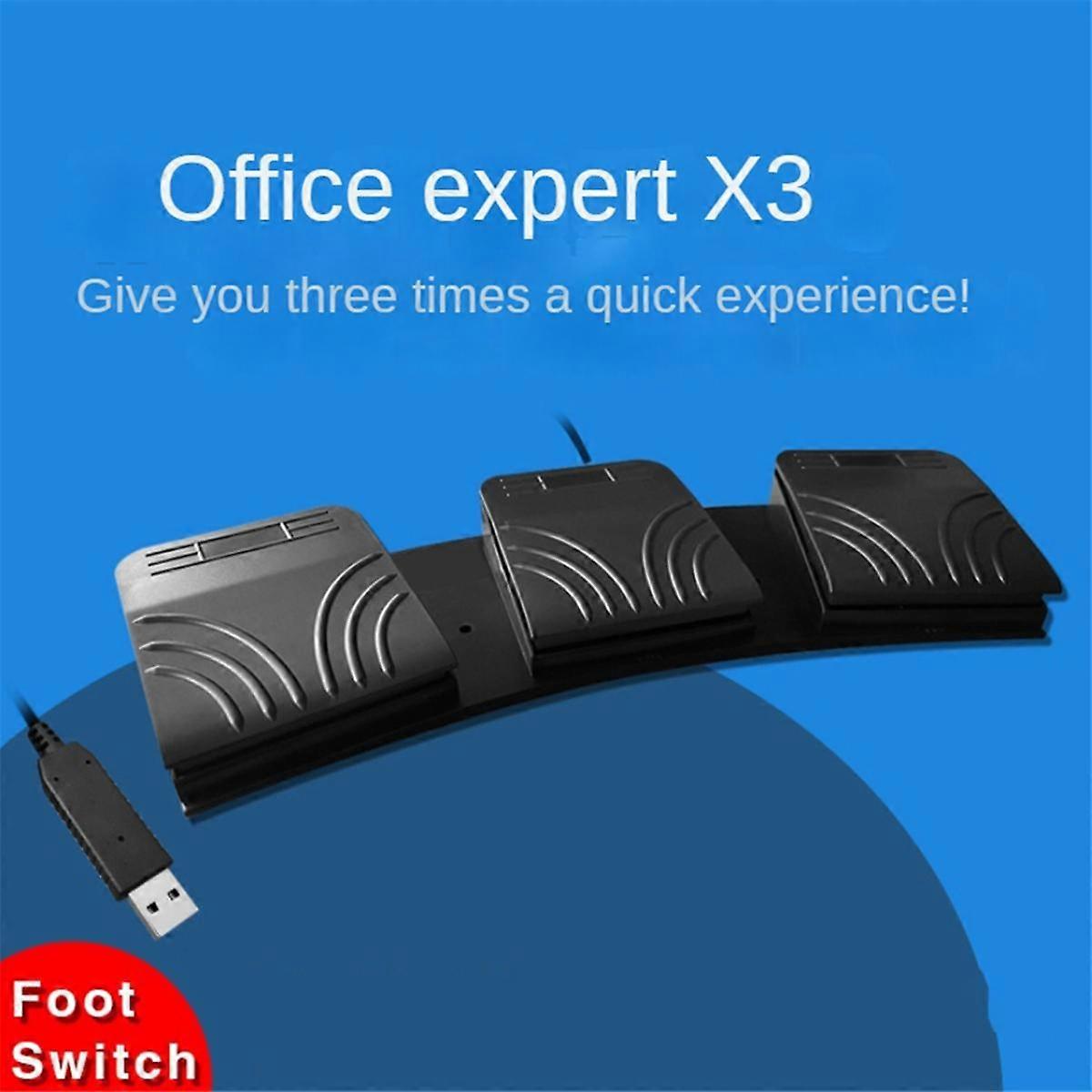 USB Foot Pedal PC Triple Foot Switch Keyboard Pedal Customized Combination Key PC Game Foot Pedal for PC Laptop Keyboard