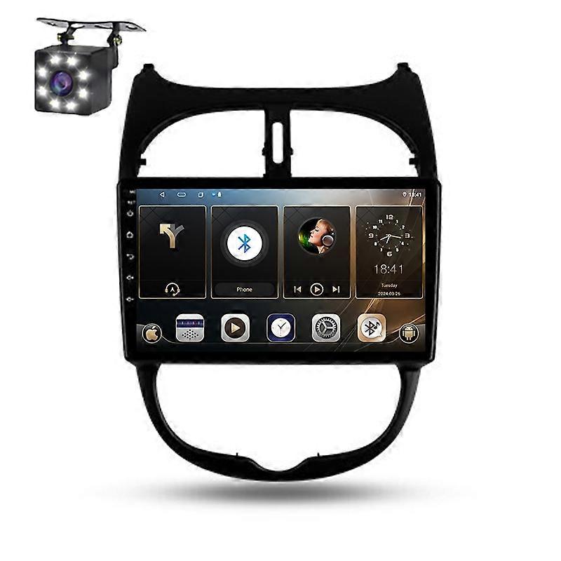 Android Auto For Peugeot 206 1998 - 2012 Car Multimedia Radio Wireless Carplay GPS