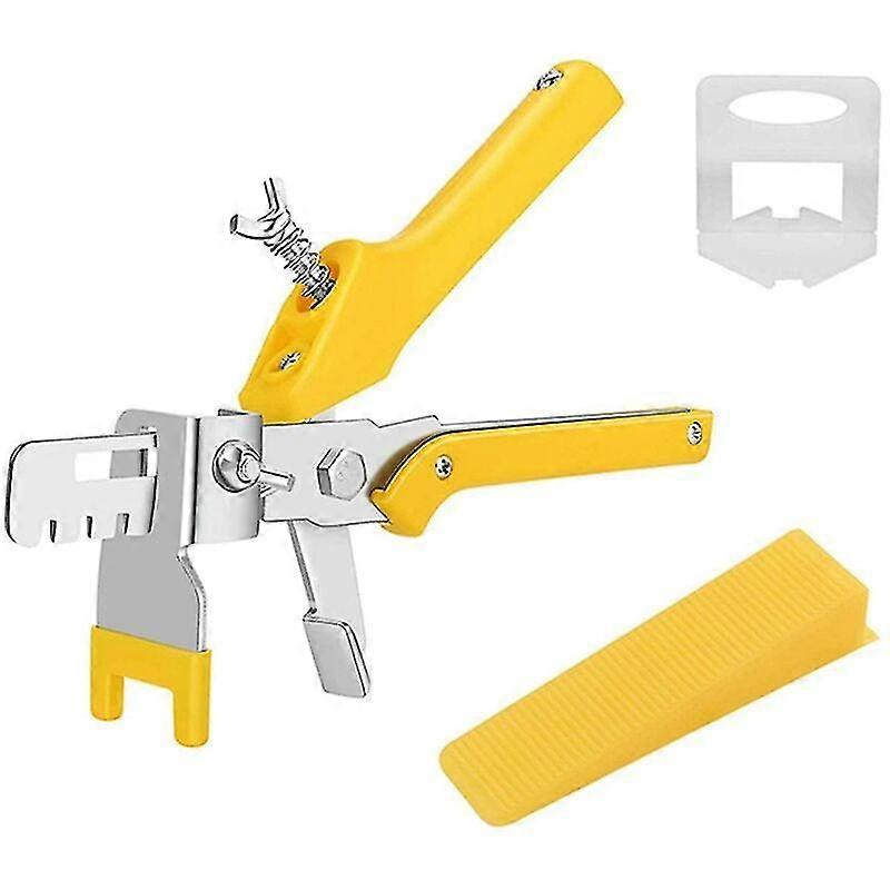 The 1/8" Tile Leveling System Kit includes 400 tile spacer clips, 200 reusable wedges, and 1 tile.