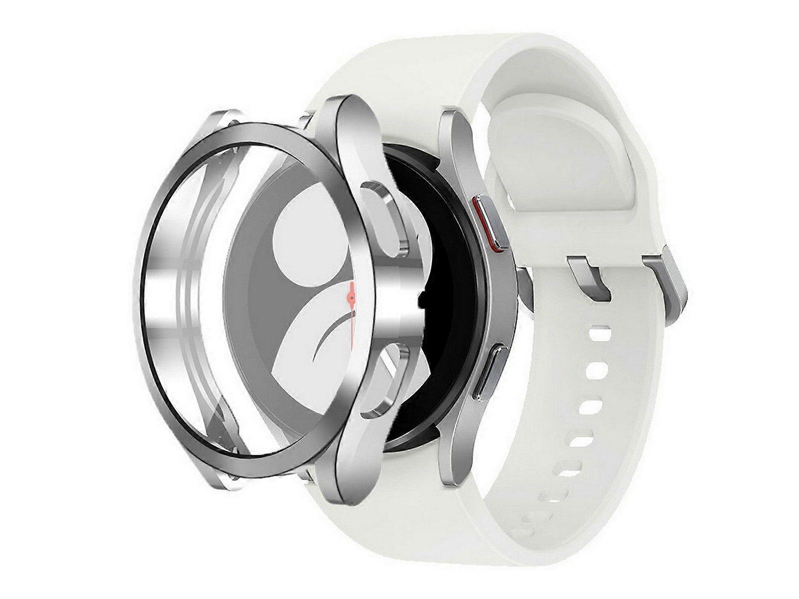 3Pcs Full Cover Screen Protector Case for Samsung Galaxy Watch4 44mm - Silver