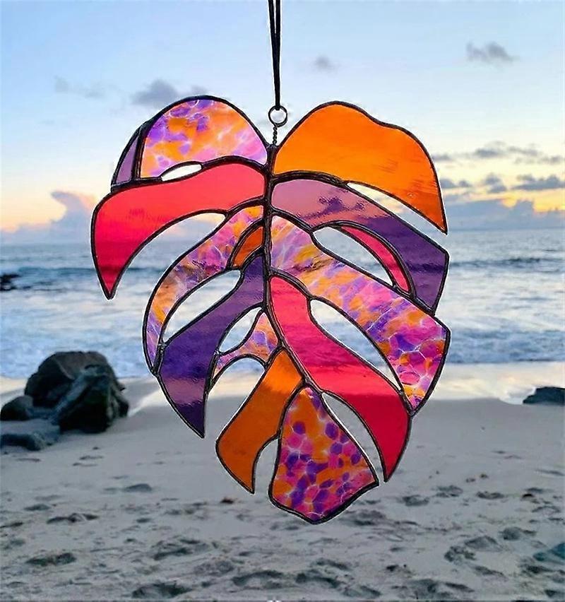 Hand-Painted Acrylic Hanging Ornament Colorful Sun Catcher Pendant for Home Garden Courtyard Decoration New