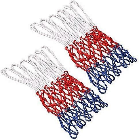 ZK-Set of 12 Loops Basketball Nets, Professional Basketball Nets, Blue Red White Net Basketball Hoops, Fits Standard Hoop Sizes
