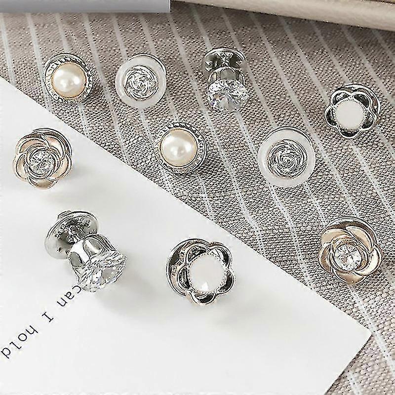 10 Pcs Clothes Buttons Anti-lighting Brooch Button Neckline Fixed Detachable Adjustable