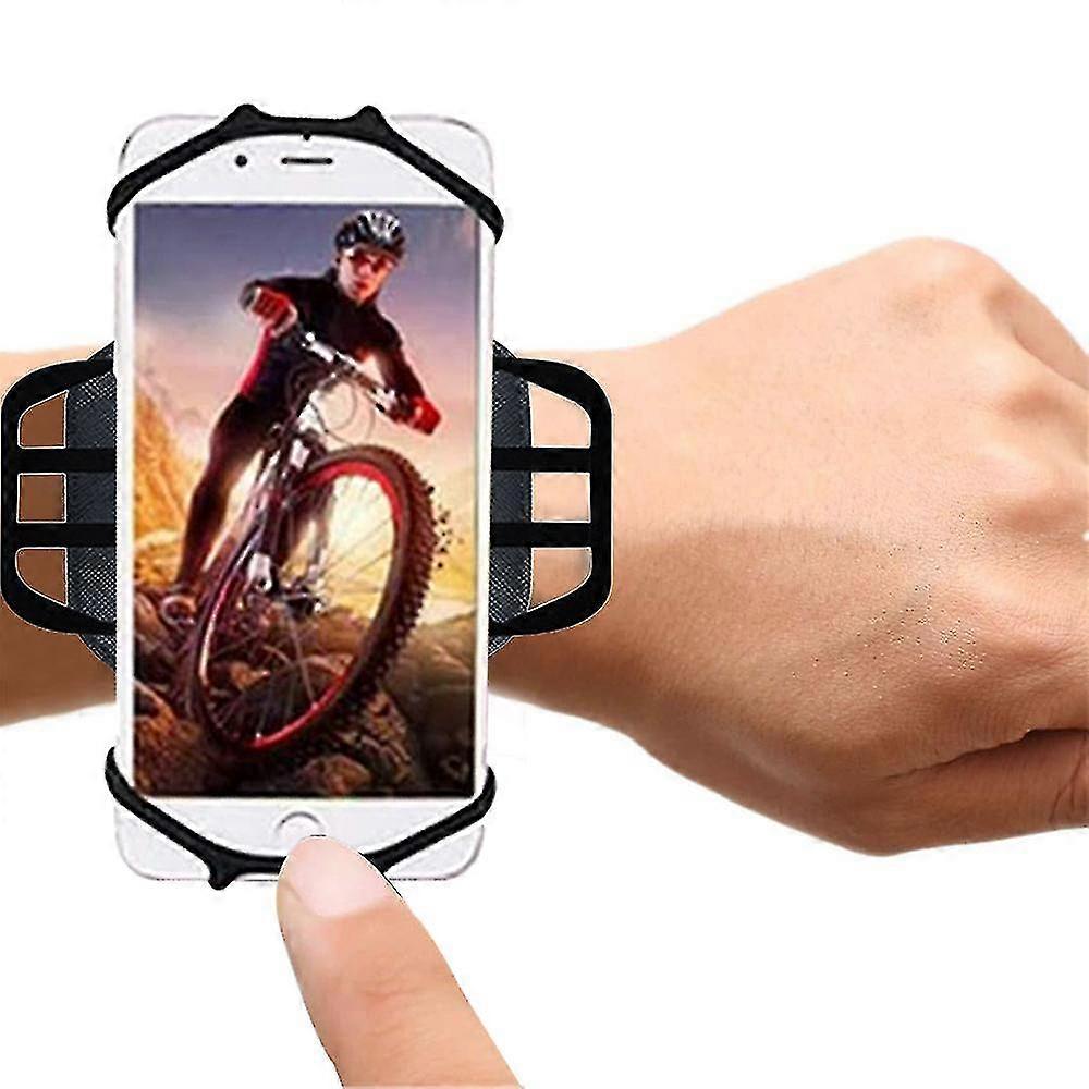 Mobile Phone Wristband, 360rotatable Mobile Phone Holder-black-