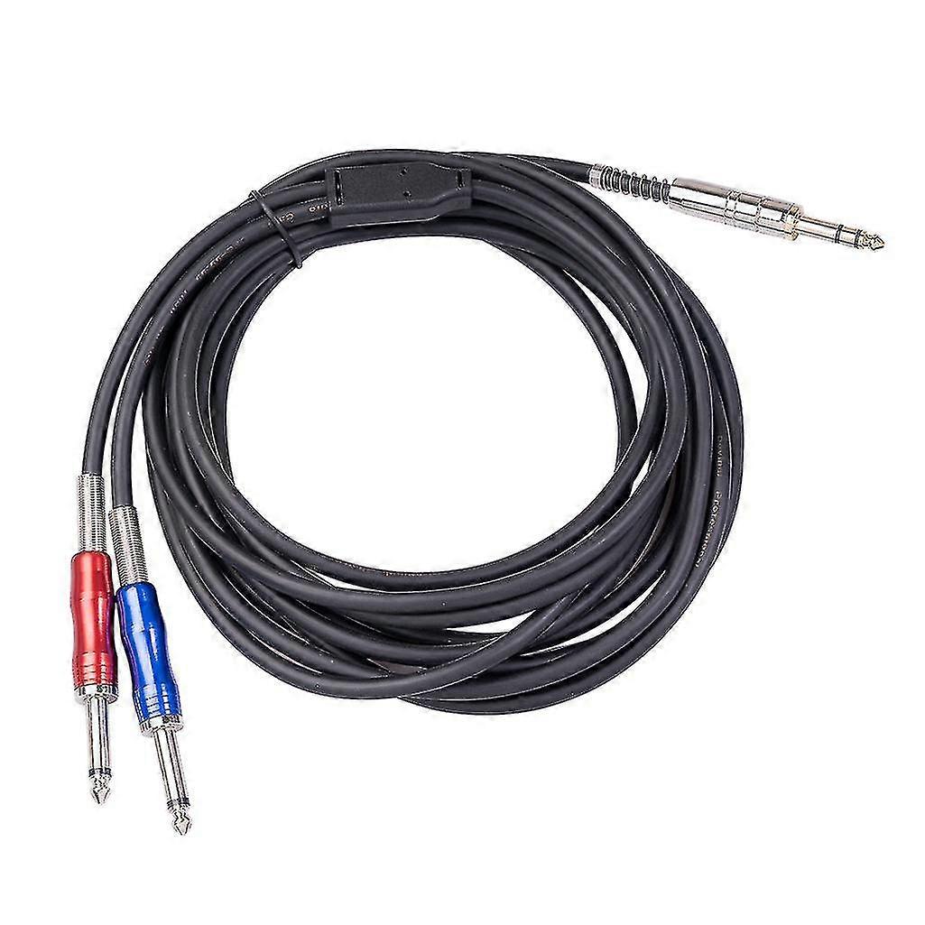 Bls0201 1/4 Inch(6.35mm) Trs Stereo Y-splitter Insert Cable 1/4 Inch Male Jack To Dual 1/4 Inch Male Ts Mono Breakout Cable Audio Patch Cord 1.8m