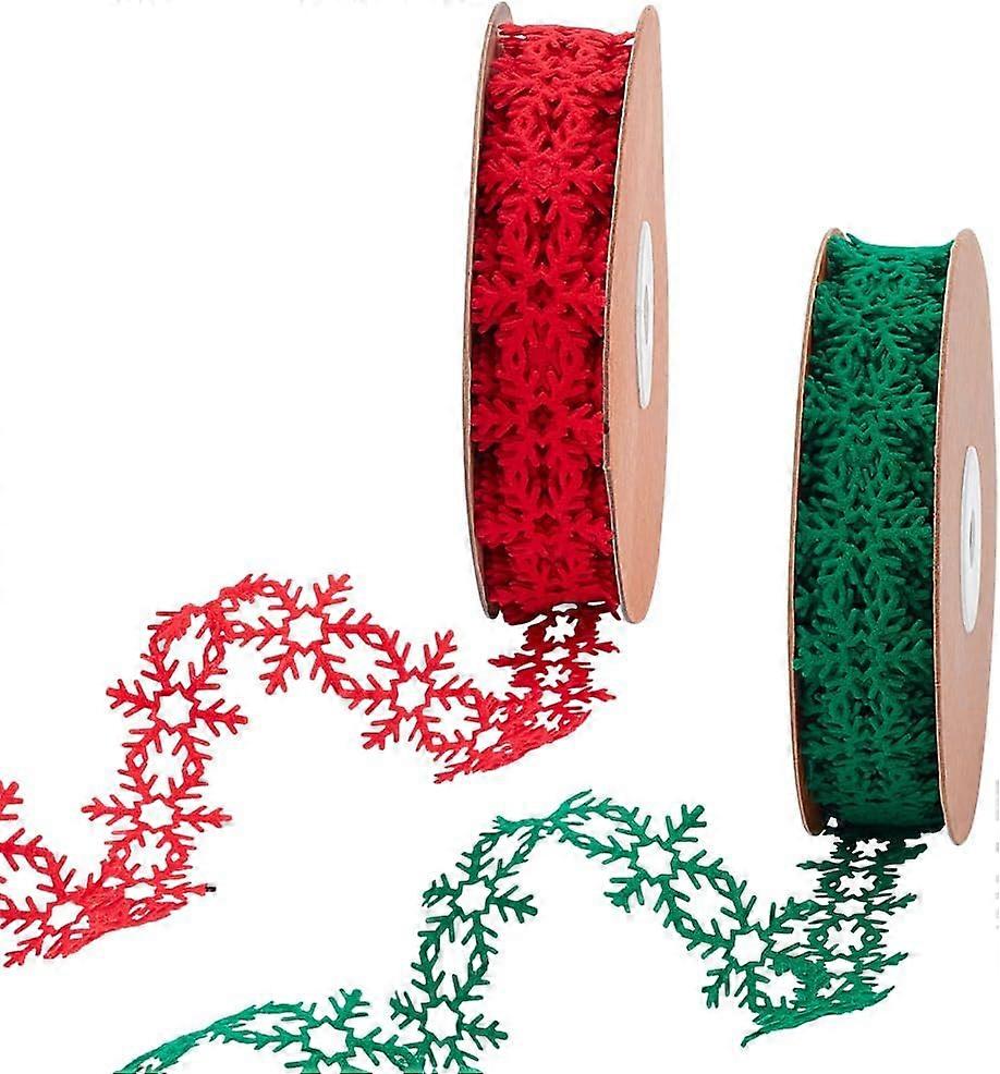21.8 Yards Christmas Snowflake Trim 0.94 Inch Polyester Snowflake Ribbon Christmas Applique Decals Winter Ribbon Embellishment for Christmas Party Cra