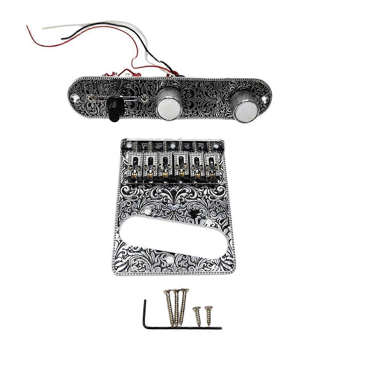 6-strängad Roller Sadel Gitarr Förkopplad Kontrollplatta och Stallplatta TL Elgitarr Ersättare