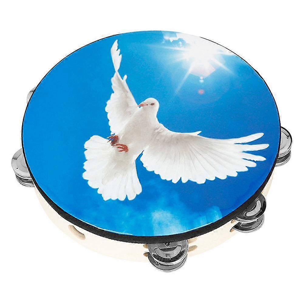 10 Inch Peace Double Layer Hand Tambourine