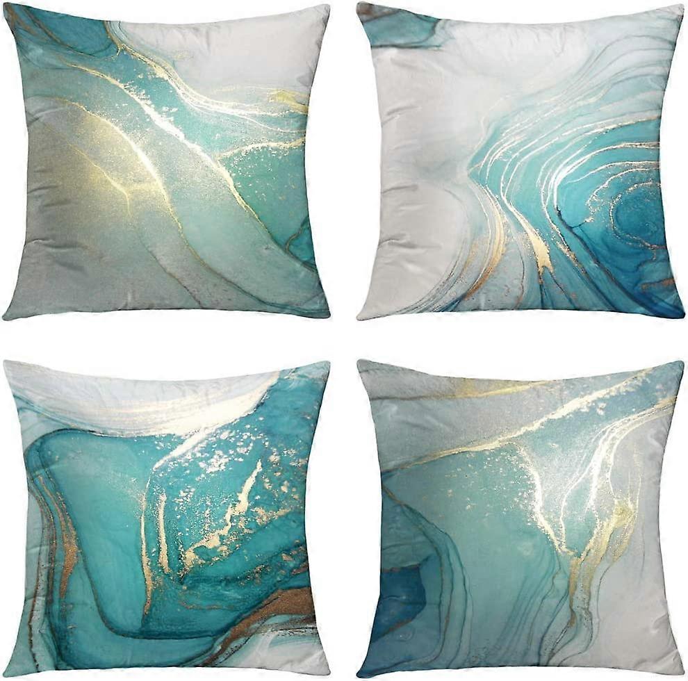 Marble Texture Turquoise Gold Silver Decor