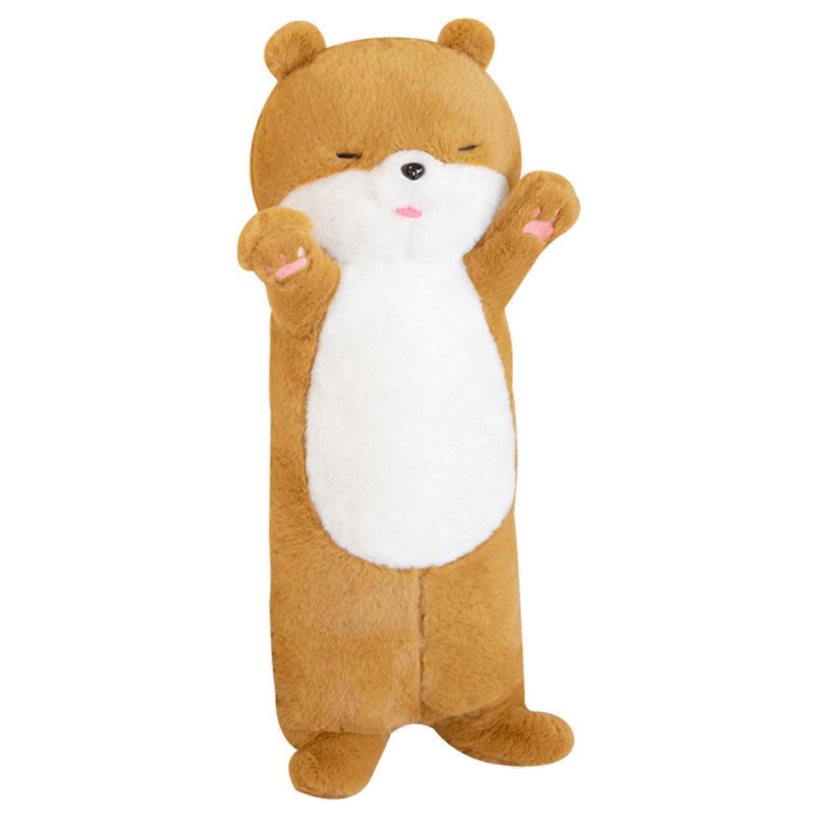 80cm Otters Plush Toy PP Cotton Filling Hugging Cushion Cozy Touch Soft Cute Creative Sofa Ornament Exquisite Stuffed Animal Sea Otters Doll Long Stri