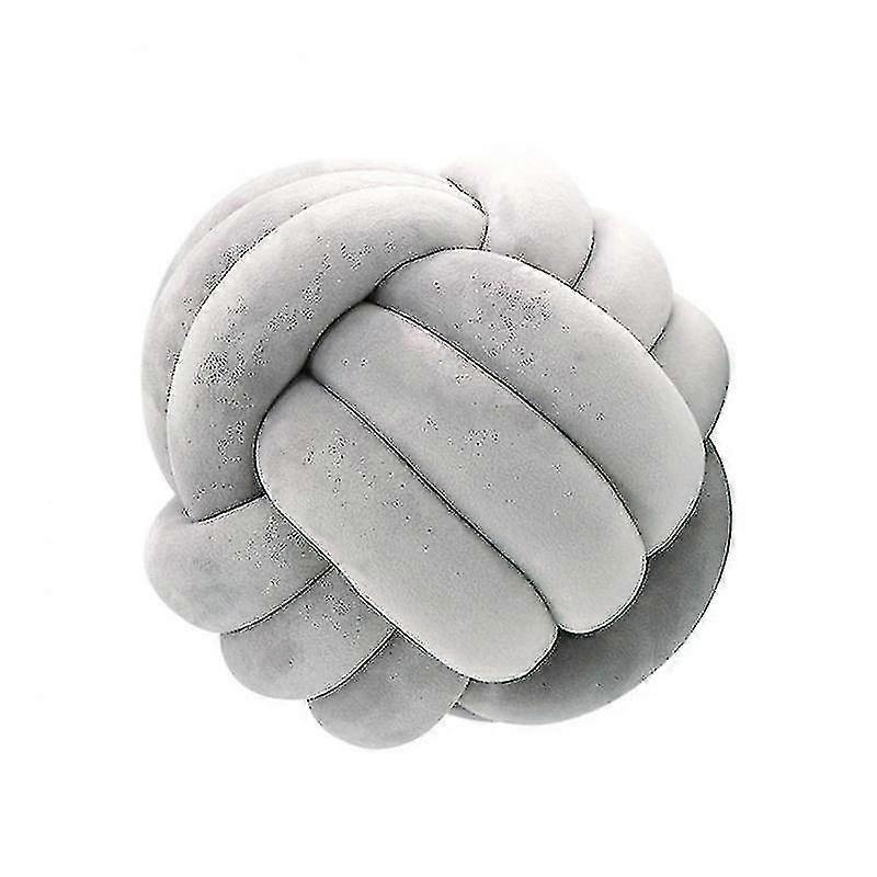 Soft Knot Ball Throw Pillow Decor Cushion-9.8*9.8 Inch-light Gray
