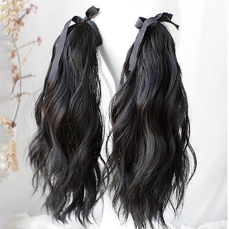 Bybrana Queue de cheval Fausse queue de cheval Femmes Perruques longues cheveux bouclés Perruques de queue de cheval
