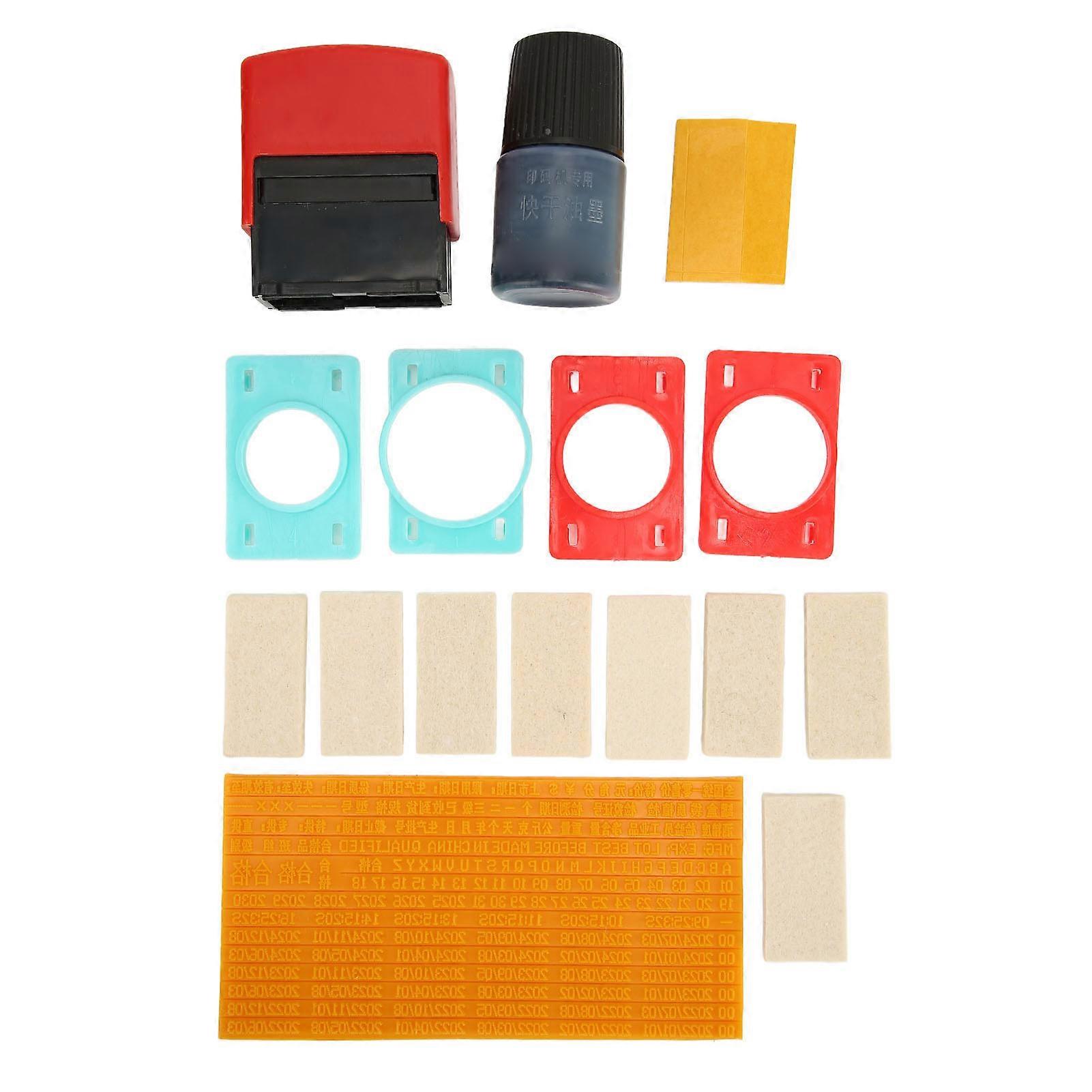 Data Stamper 46ml 0.15in High Fast Drying Clear Inking ABS Custom Data Stamp for Store Office DIY