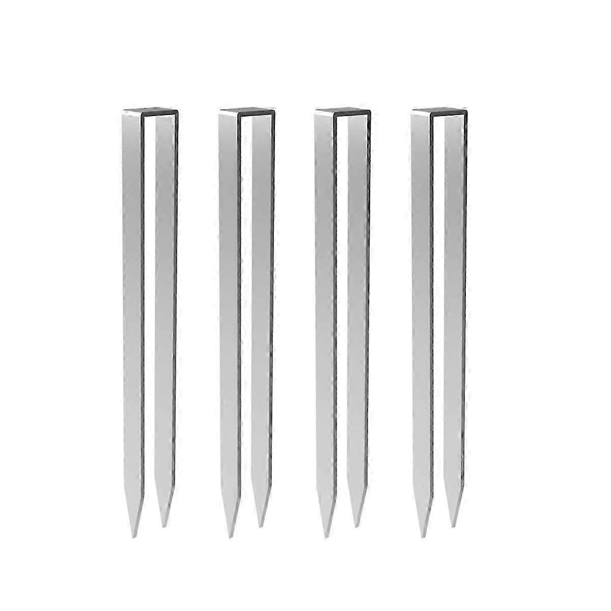 المراسي الأرضية لأقواس الورد ، مجموعة من 4 لمثبتات أقواس الورد ، مثبتات أرضية من سبائك الصلب على شكل حرف U فضي