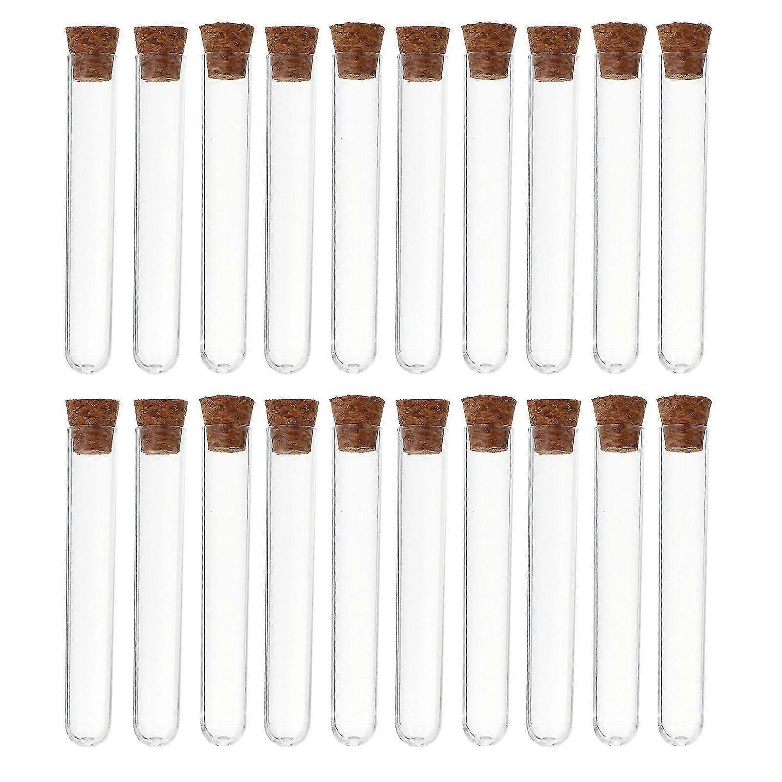 35Pcs Test Tubes Plastic Tubes with Corks Transparent Test Tubes Supplies
