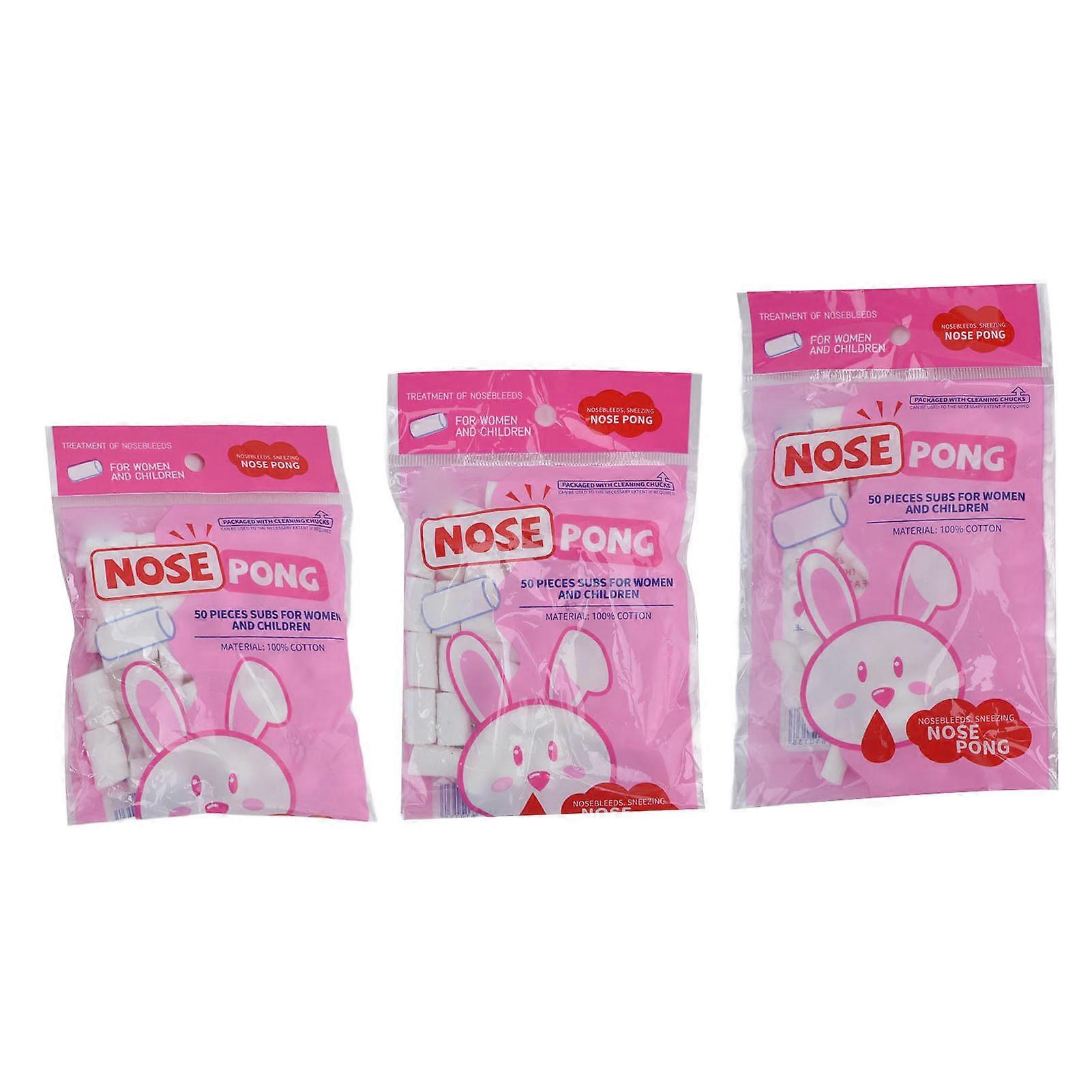 3 Bags Nose Cotton Pads Different Sizes Quickly Stop Bleeding Rolled Cotton Ball For Nosebleed