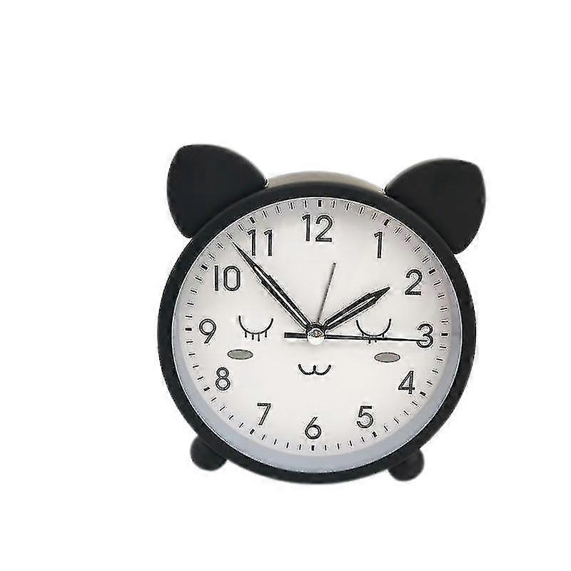 Barn Väckarklocka Söt Rund Metall Katt Väckarklocka Med Varm Nattlampa Ingen Tick Klassisk Väckarklocka För Flickor Pojkar Sovrum