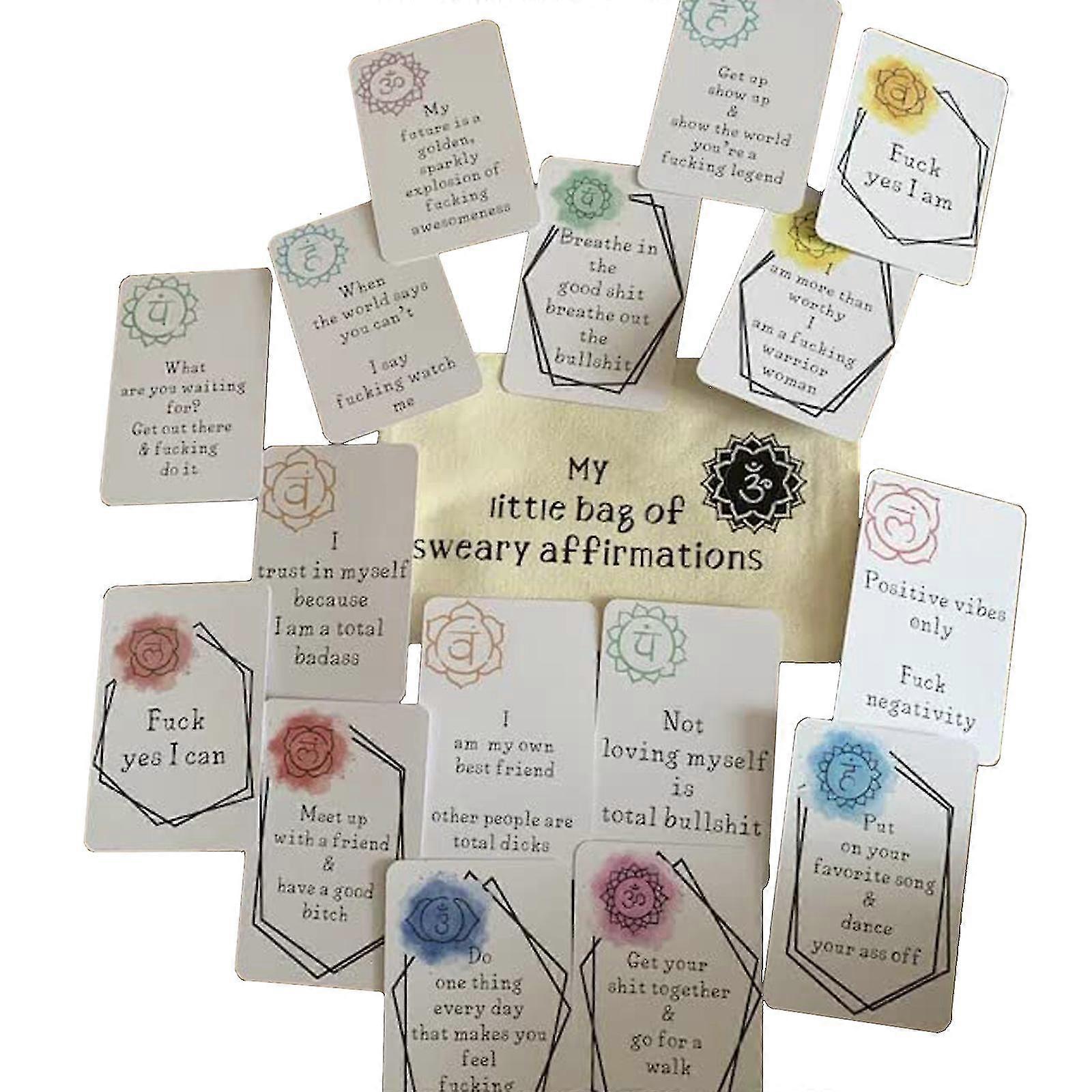 恋人、家族、友人、毎日の肯定カード動機付けフレーズ、肯定Greetiのための16pcs面白い肯定カードギフトポジティブアファメーションカード