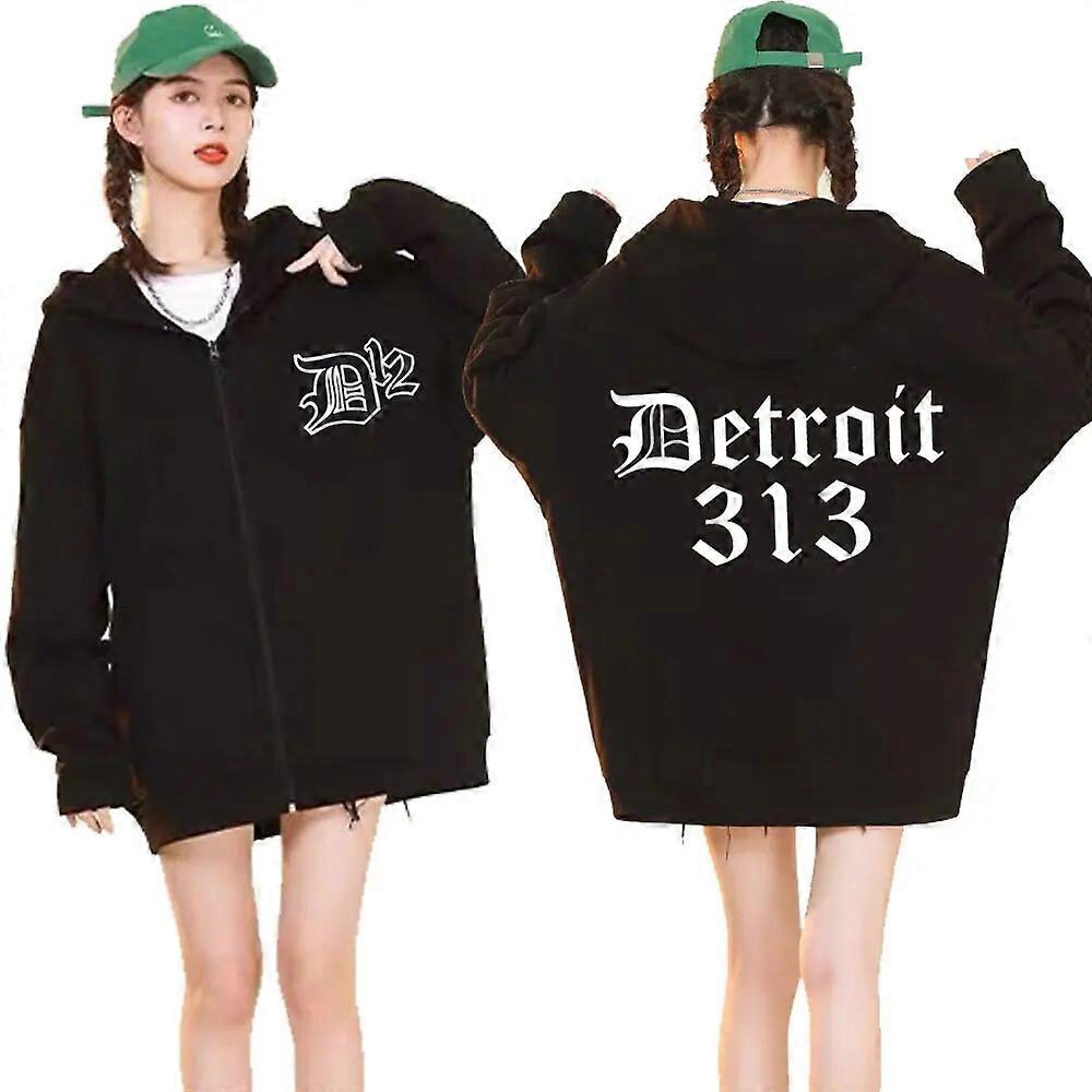 D12 Band Rapper Eminem Felpa Con Cerniera Con Cappuccio Detroit