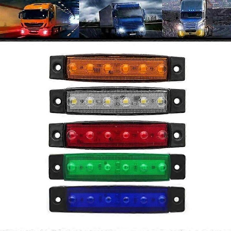 1/2/4/5/6x Truck Side Width Light Lorry Trailer Marker Lights Night Safty Indicator Warning Lamp Signal Lamps 6 LED 12V 24V