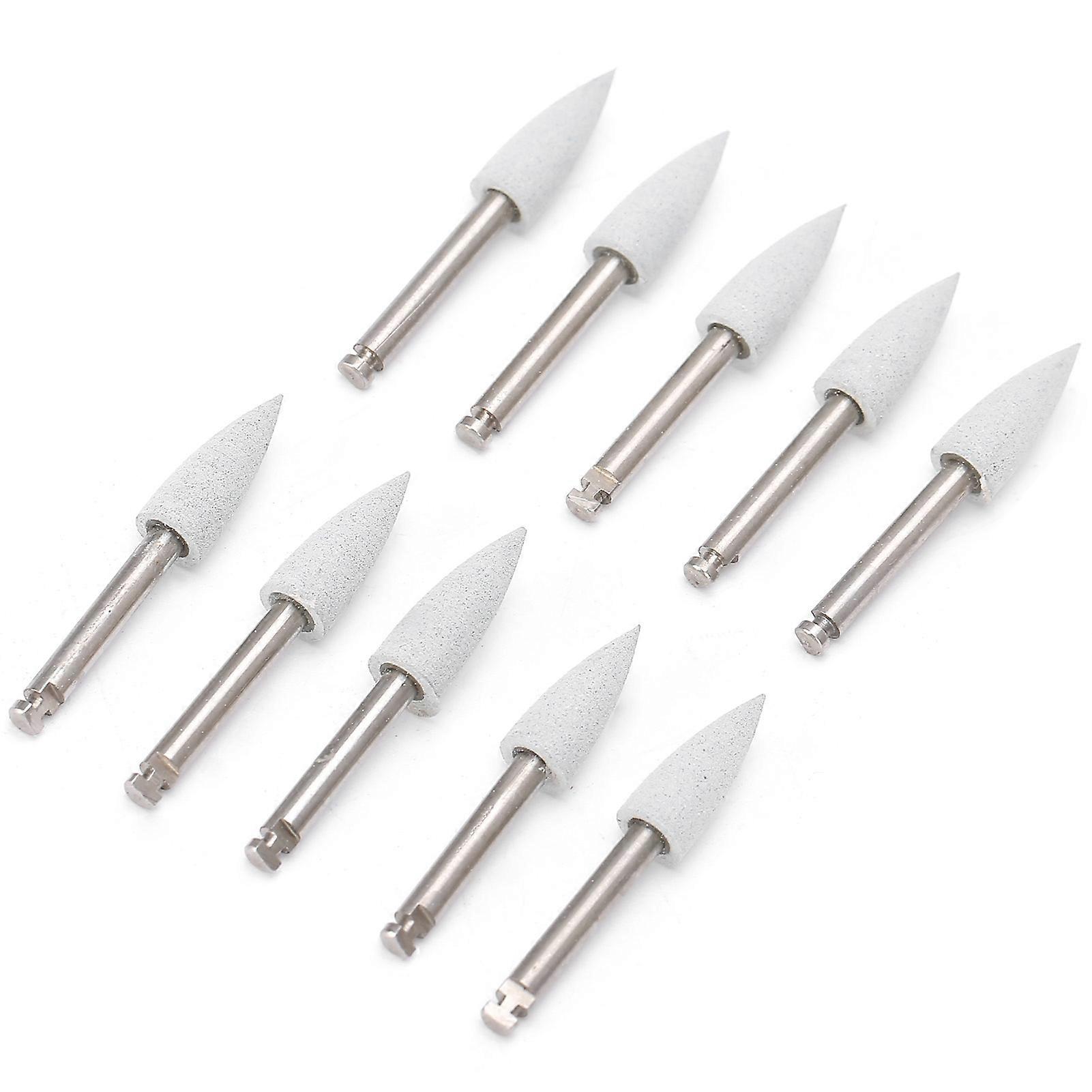 10pcs Gray Dental Polishing Burs Low-Speed 406 Shape Alloy Rubber.