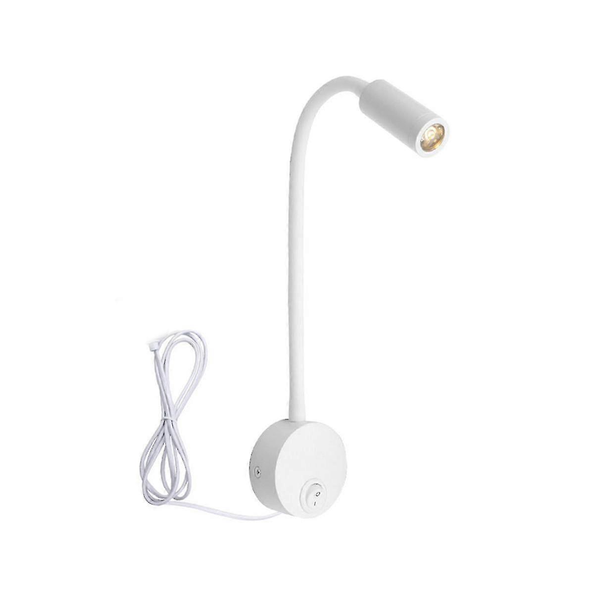 Wall-mounted Reading Lamp Wall Lamp Hose Bedside Lamp Switch Control Minimalist Style Wall Lamp(white Eu Plug)