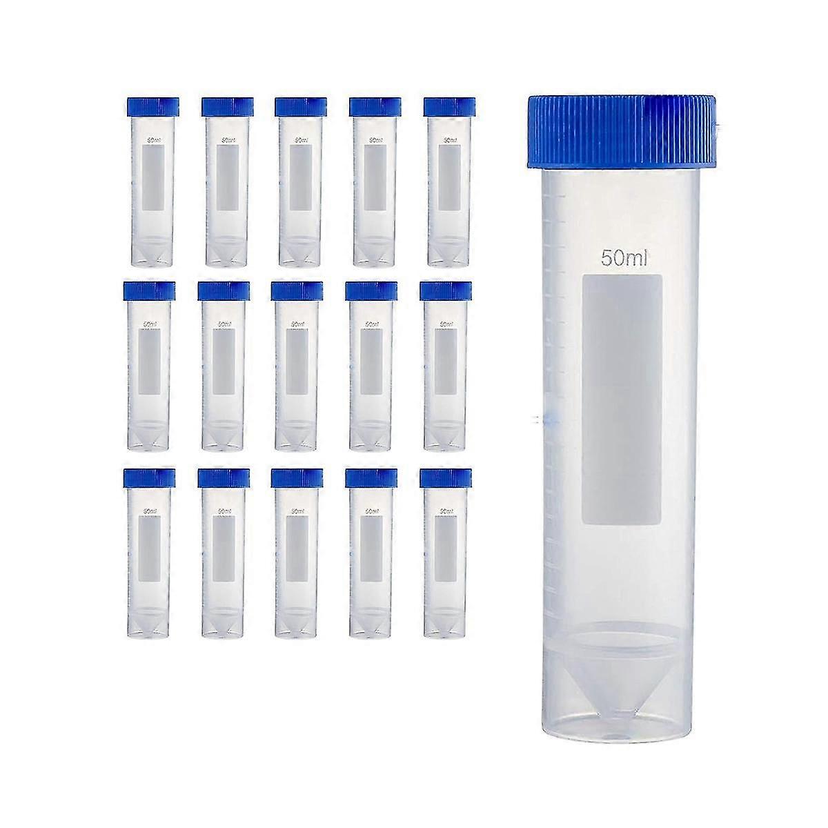 Self Standing Centrifuge Tubes 50ml, [50 Pack] Plastic Test Tube With Screw Caps, 50ml Sterile Test Tubes With Lids