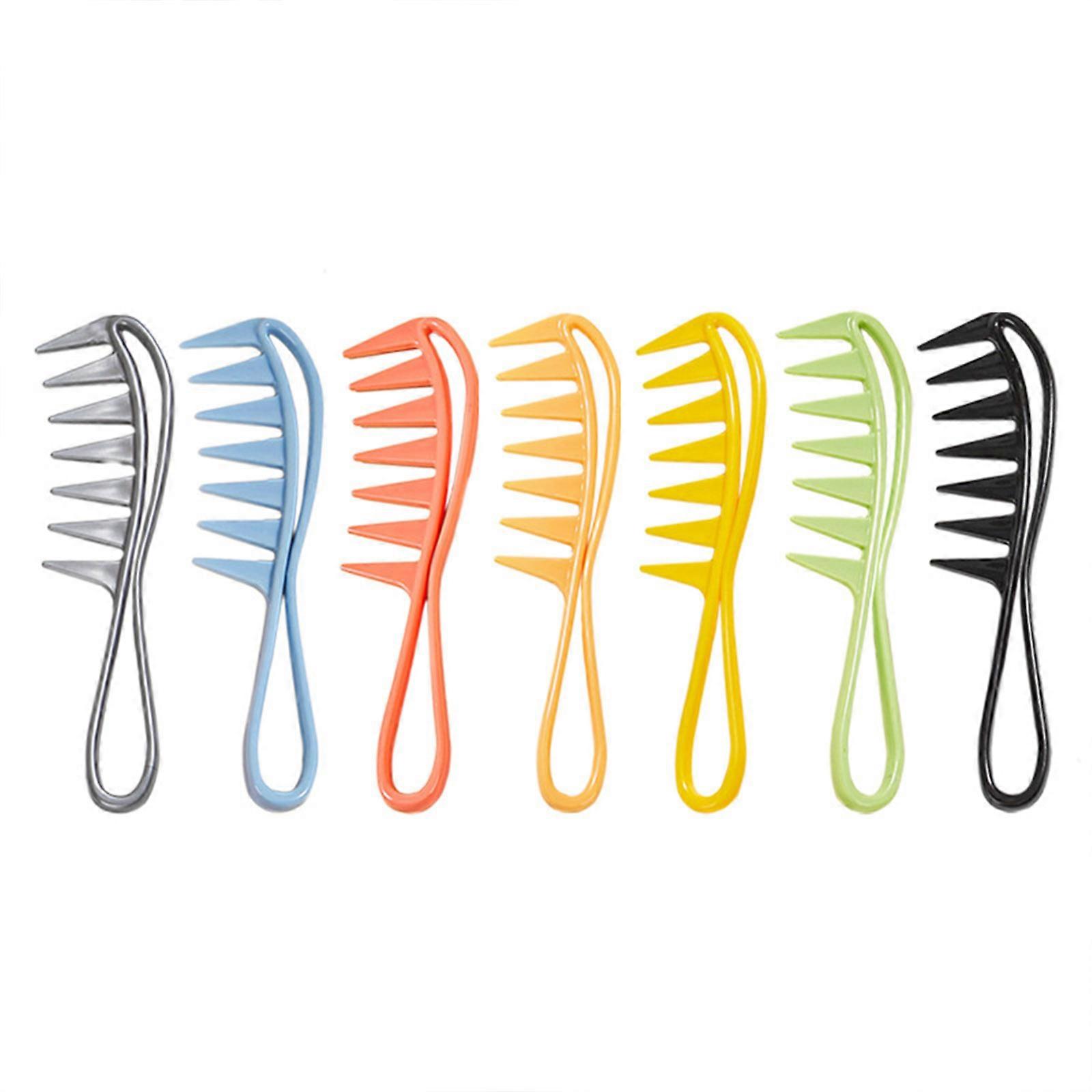 2 Pcs Wide Tooth Comb With Handle Antistatic,wide Tooth Shark Combs Salon Large Teeth Shark Combs