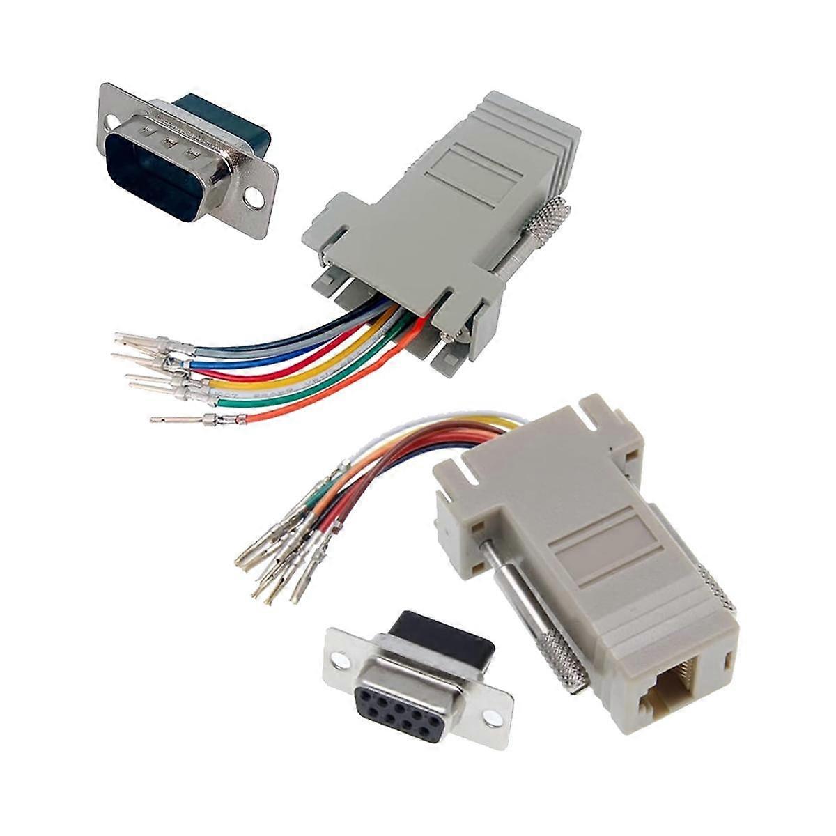 Adaptateur modulaire 10Pcs DB9 vers RJ45, adaptateur Ethernet DB9 vers RJ45 femelle
