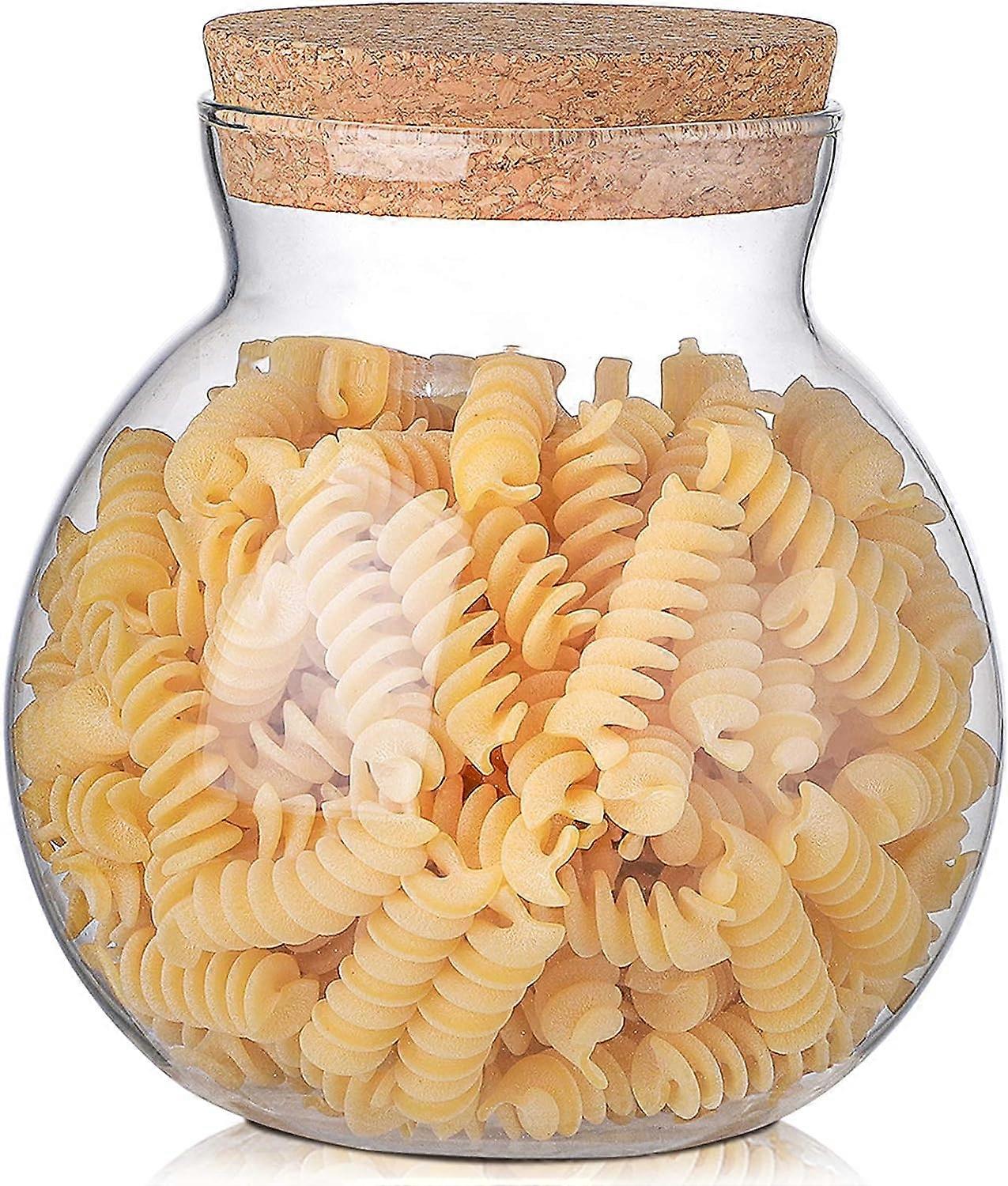 Glass Jar with Lid, 34oz Airtight Storage Containers Kitchen Canisters, Thicker Cookie Jar Candy Jar with Cork Lid