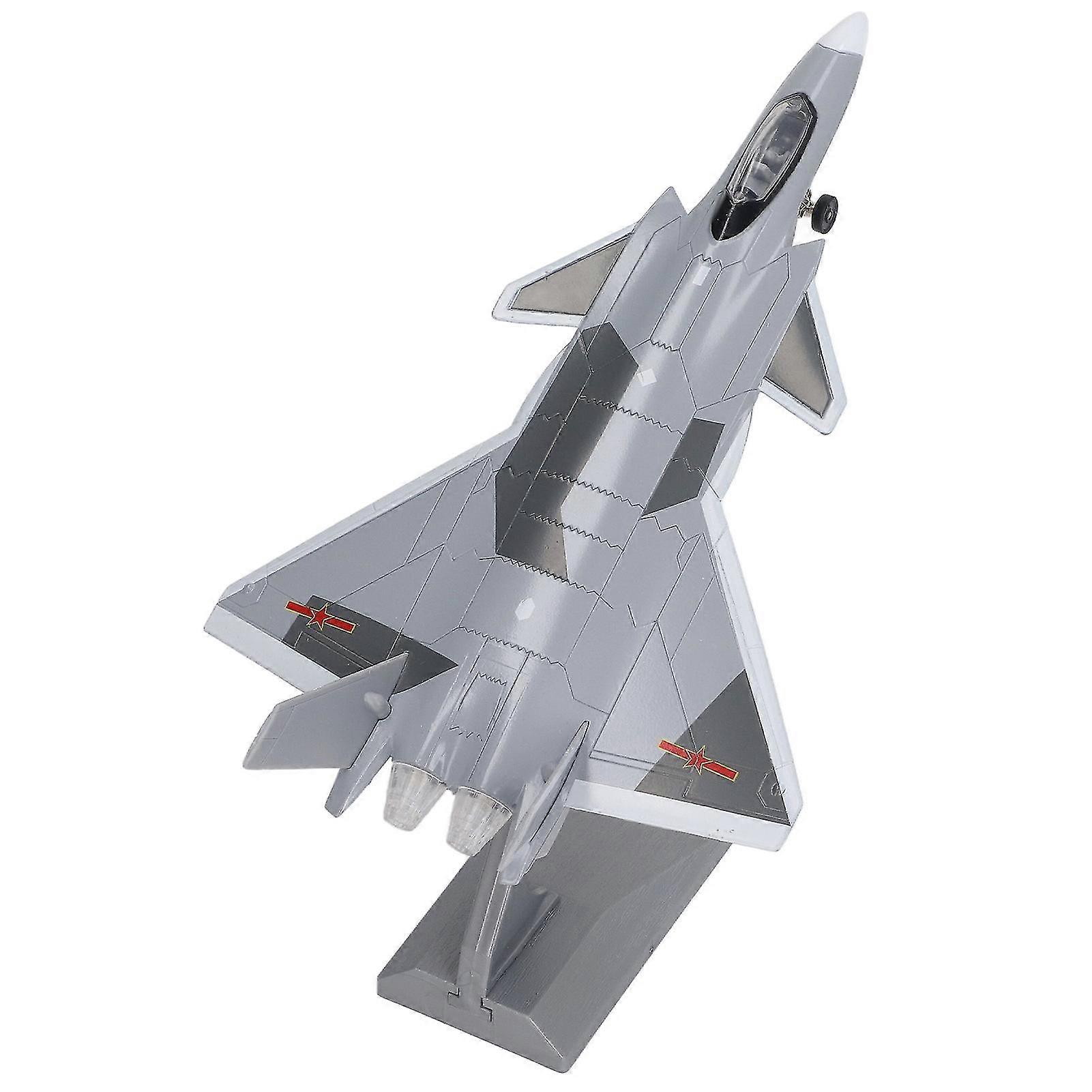 Fighter Aircraft Toy with Sound and Light - Gray Diecast Pull Back Model
