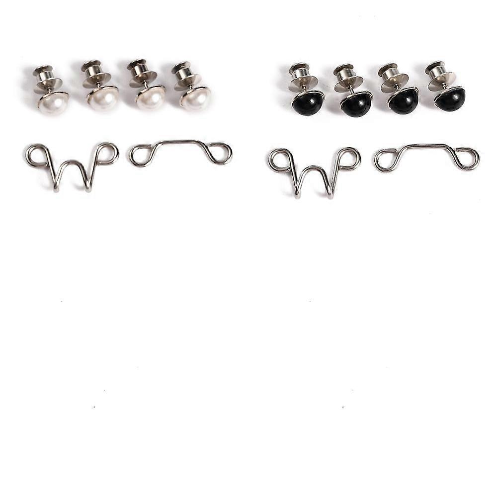 1Bag 6Sets 2 Colors Alloy and Plastic Beads Scalable & Removable Button Pins for Jeans Mixed Color 17.5x11mm 3sets/color