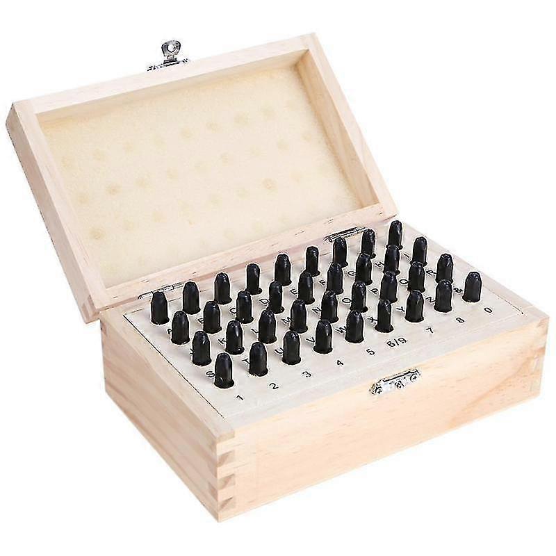 Metal And Leather Stamp Kit - 4 Mm(36pcs, Black)
