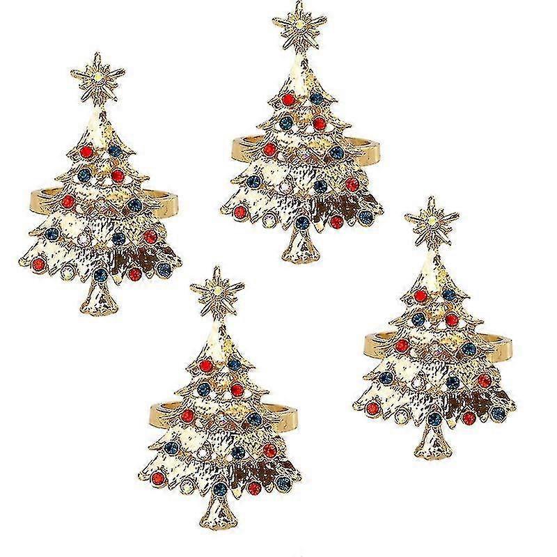 4pcs Xmas Tree Napkin Buckles