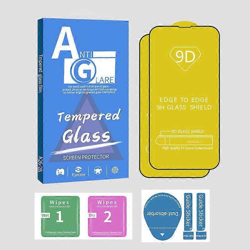 2 حزمة شاشة حماية زجاجية لأبل ايفون 14 ، اي فون 14 طقم واقي من الزجاج المقسى × 3 مجموعة