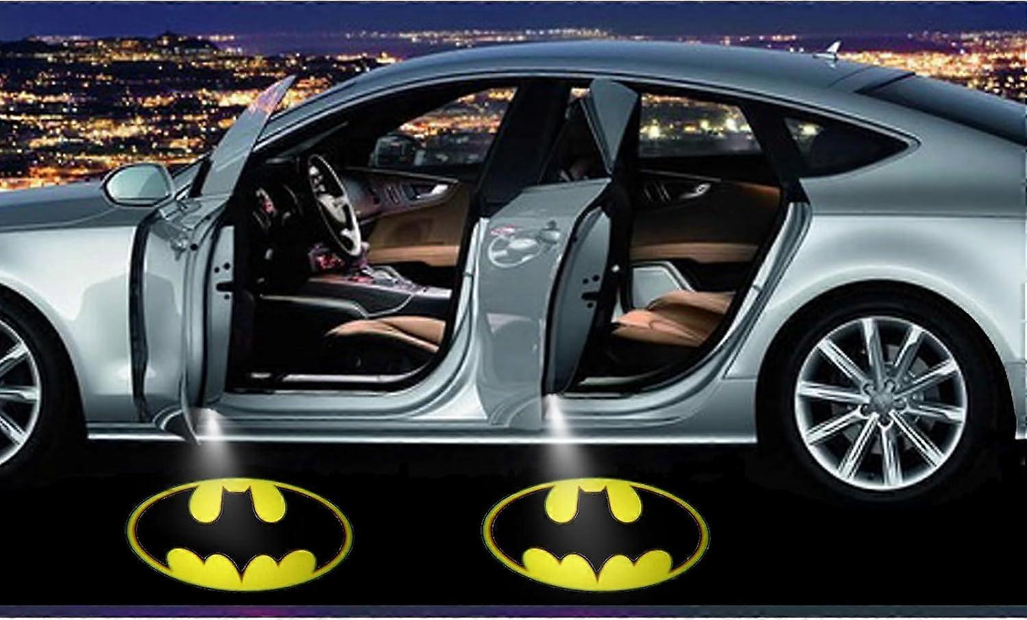 2Pcs Wireless Car Door Logo Light LED HD Welcome Courtesy Ghost Shadow Projector Lamp Compatible with Batman Most Car Models