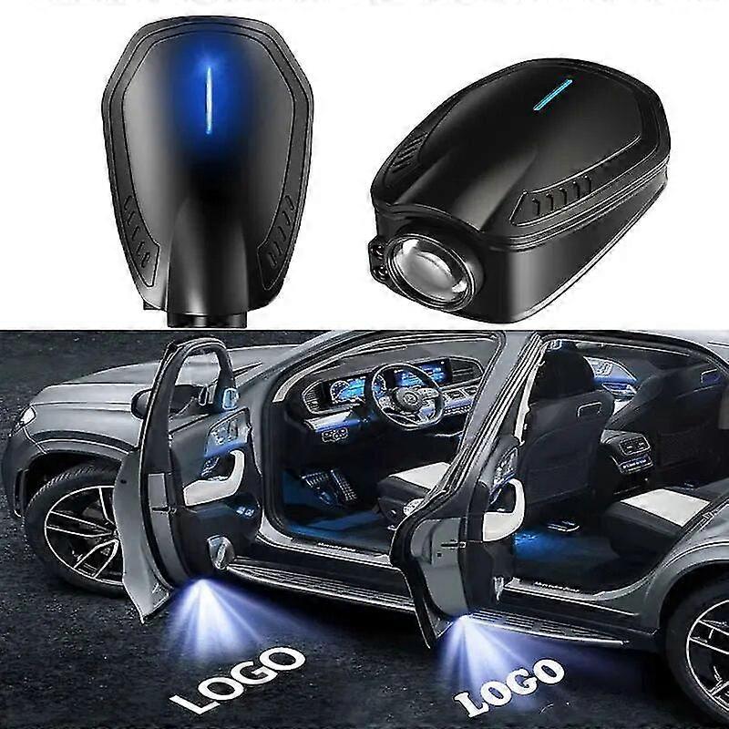 Rechargeable Led Car Door Welcome Light Wireless Car Styling Laser Projector Logo Ghost Shadow Lamp Customized Logo Support Motor Vehicle Lighting
