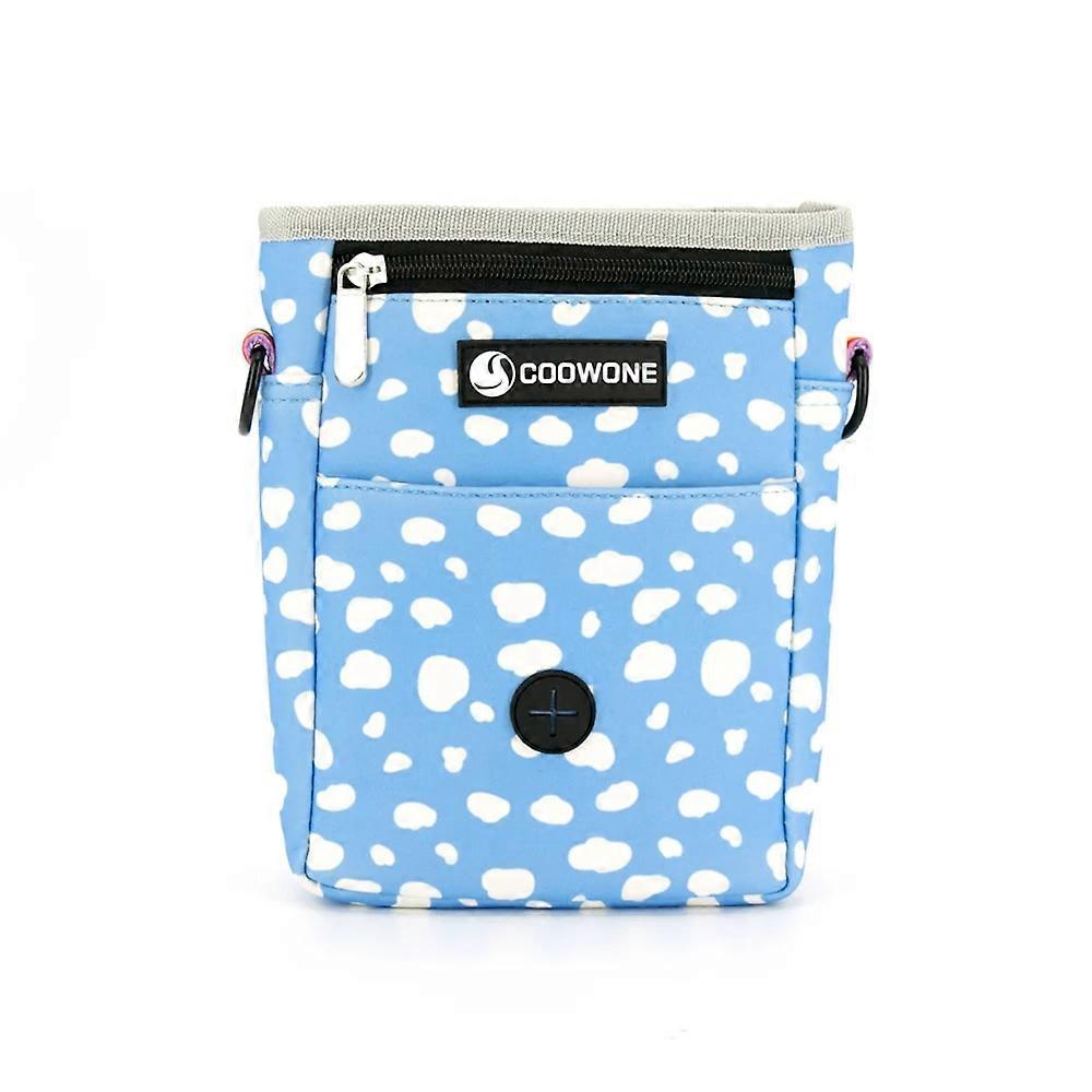 COLLARLOGO Print Dog Treat Pouch Nylon Pet Training Pouch Bag Built-in Poop Bag Dispenser with Adjustable Shoulder Strap